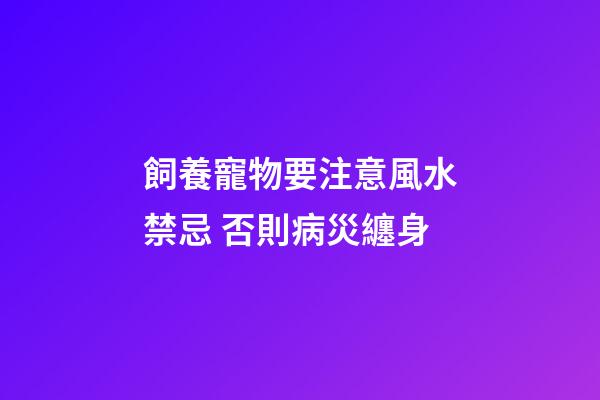 飼養寵物要注意風水禁忌 否則病災纏身